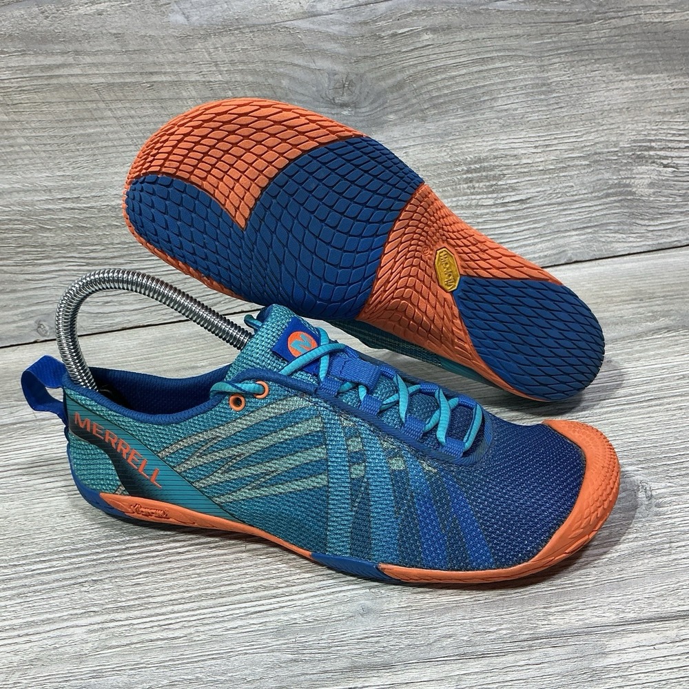 Merrell Vapor Glove 2 Shoes Blue Barefoot Vibram Running Sneakers Womens Size 7